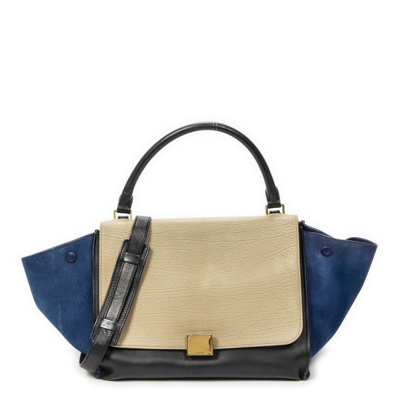 Celine Handbags - Celine Medium Tricolor Trapeze